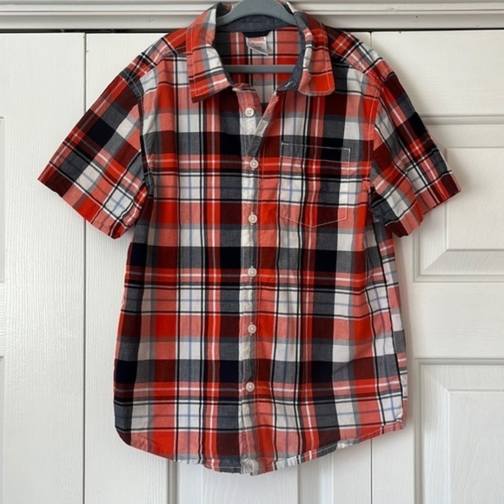 Boys Gymboree Cotton Madras Check short sleeve shirt age 7​